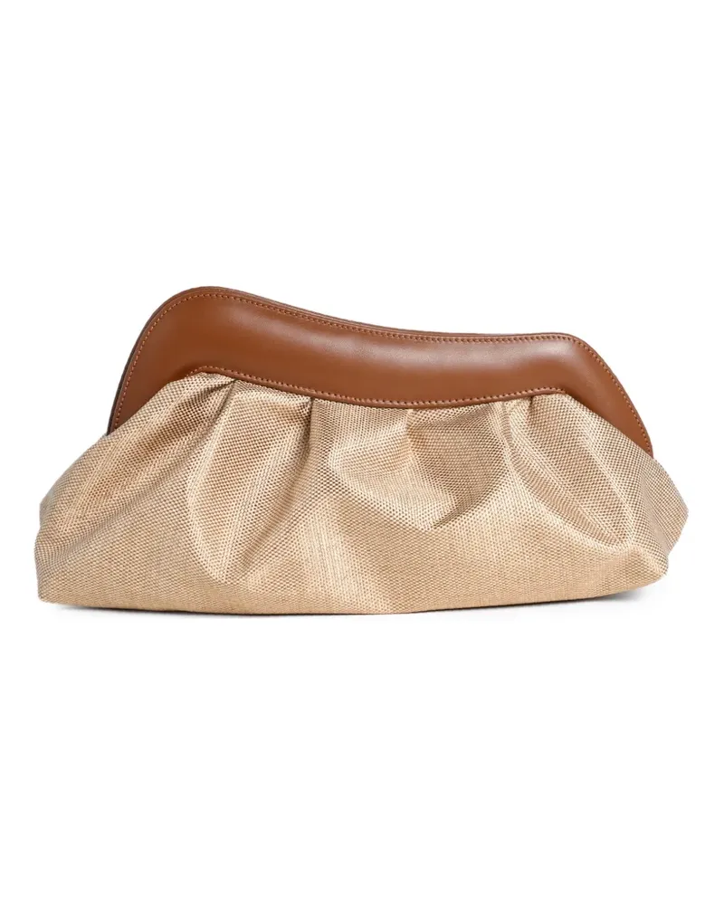 FESTA Milano Nayara leather-trim clutch bag - Nude Nude