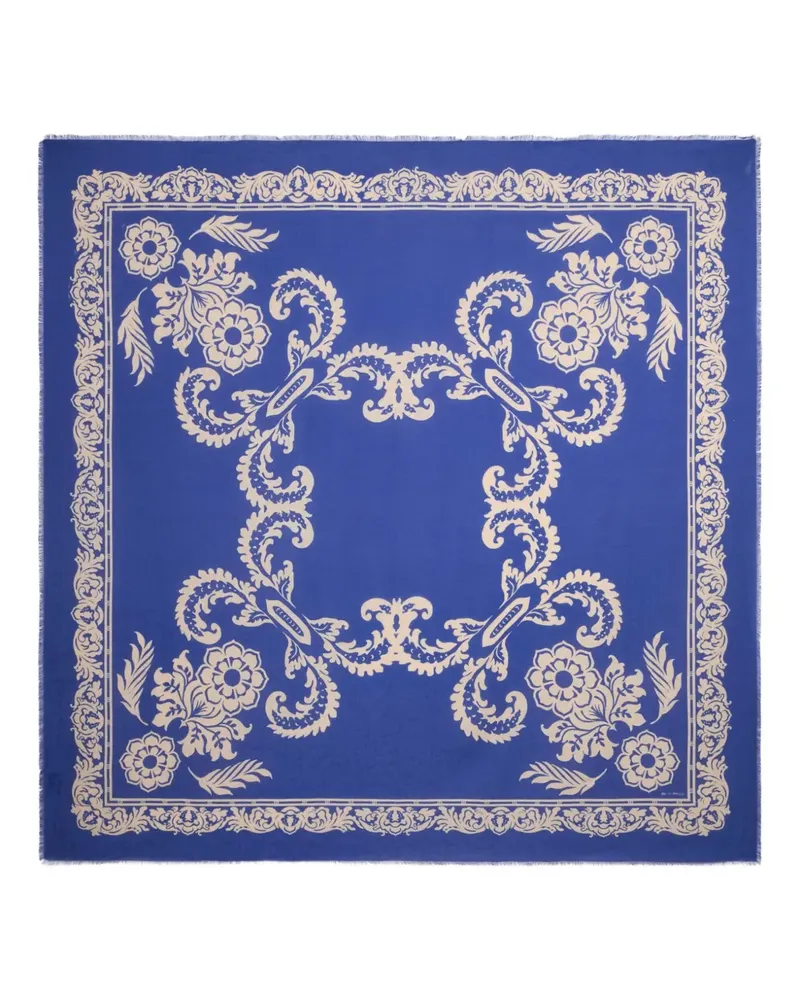 Etro Schal mit Blumen-Print - Blau Blau