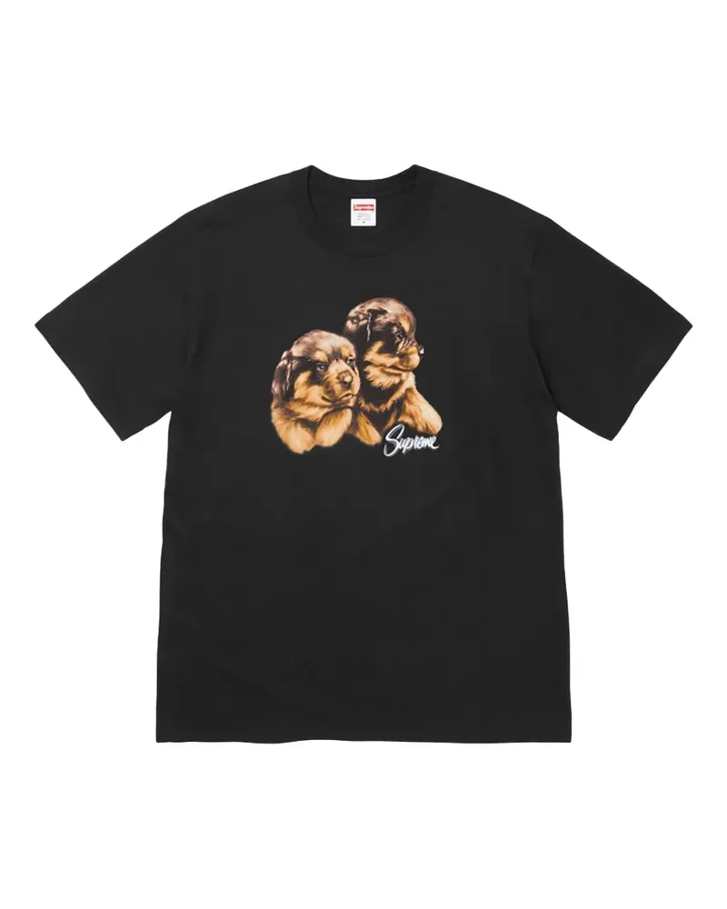 Supreme Being T-Shirt mit Welpen-Print - Schwarz Schwarz