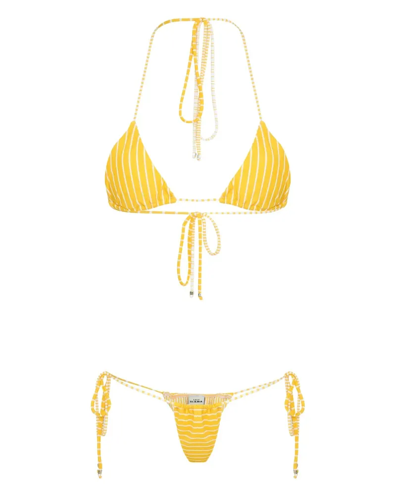 Amir Slama Gestreifter Bikini - Gelb Gelb