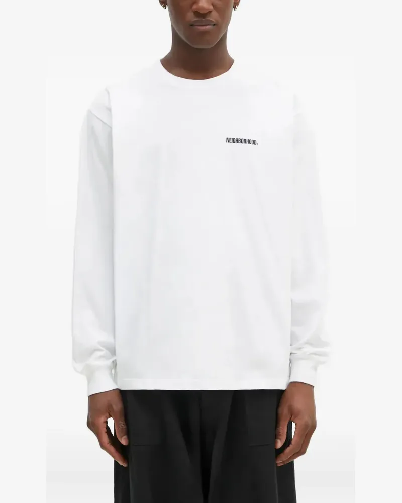 Neighborhood Langarmshirt mit Logo-Print - Weiß Weiß