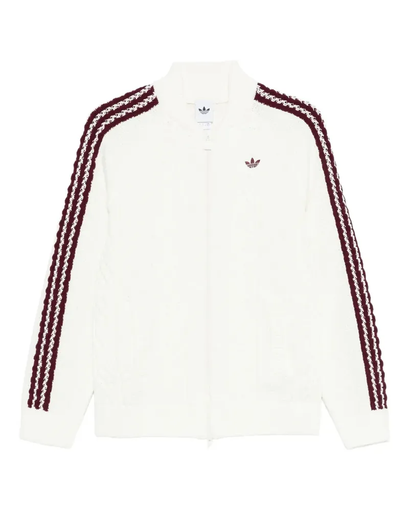 adidas Archive Cutline Strickkleid mit Zopfmuster - Weiß Weiß