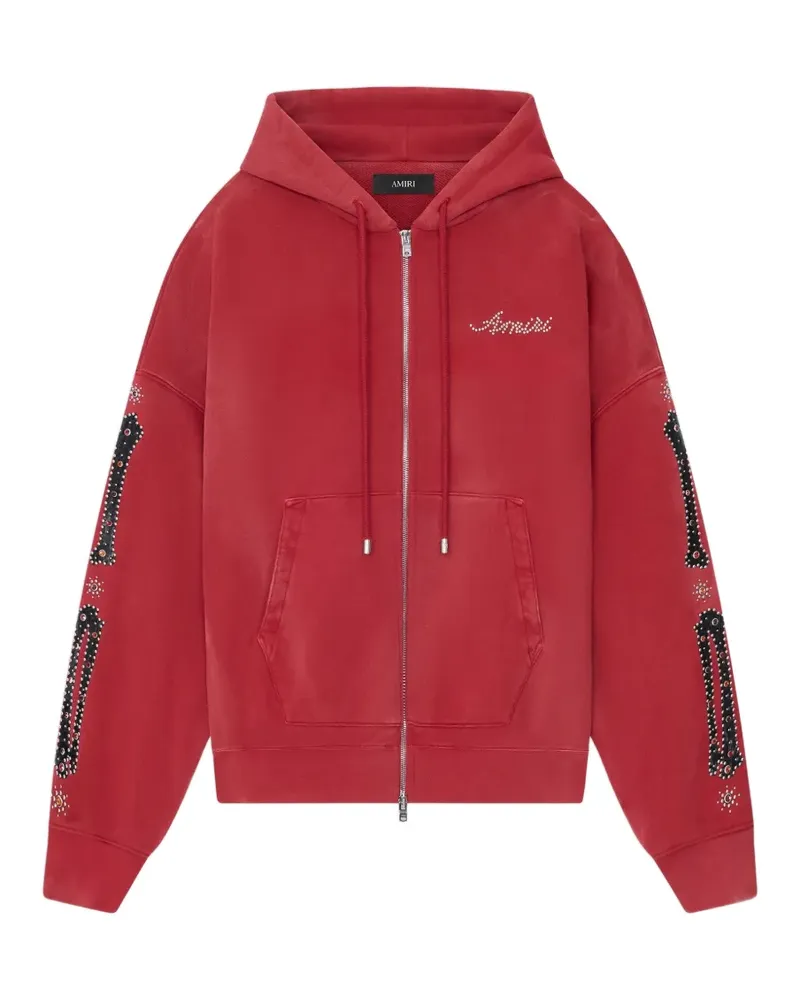 Amiri Bones Oversized-Kapuzenjacke mit Nieten - Rot Rot