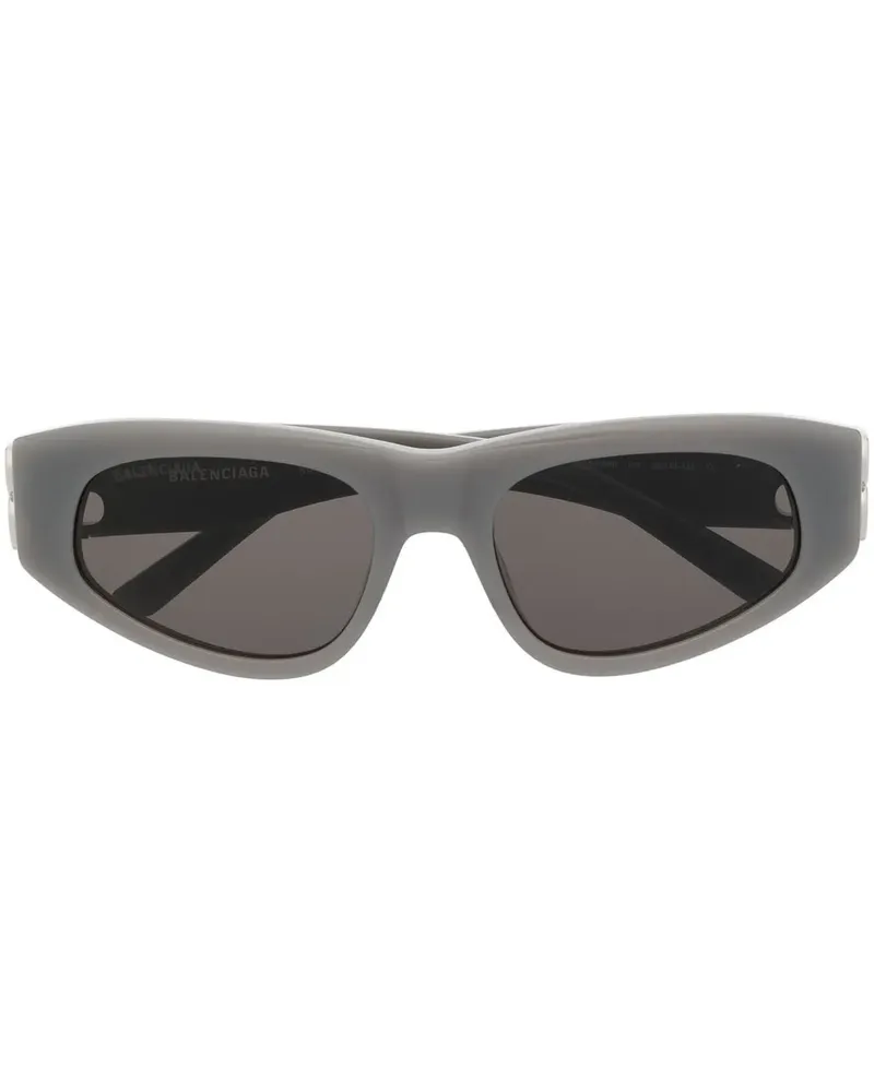Balenciaga Sonnenbrille mit Logo-Schild - Grau Grau