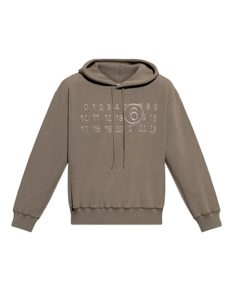Maison Margiela Fleece-Hoodie mit Nummern-Stickerei - Braun Braun