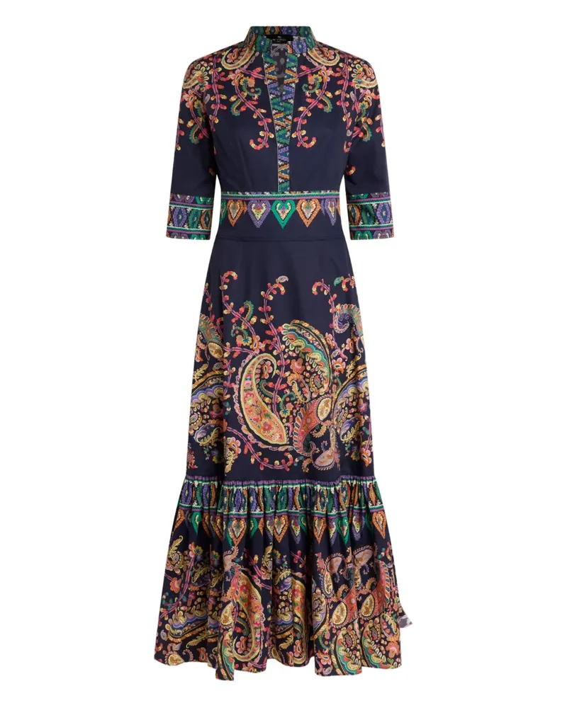 Etro paisley-print long dress - Blau Blau