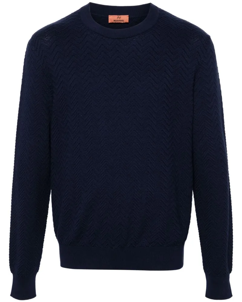 Missoni Pullover mit Zickzackmuster Blau