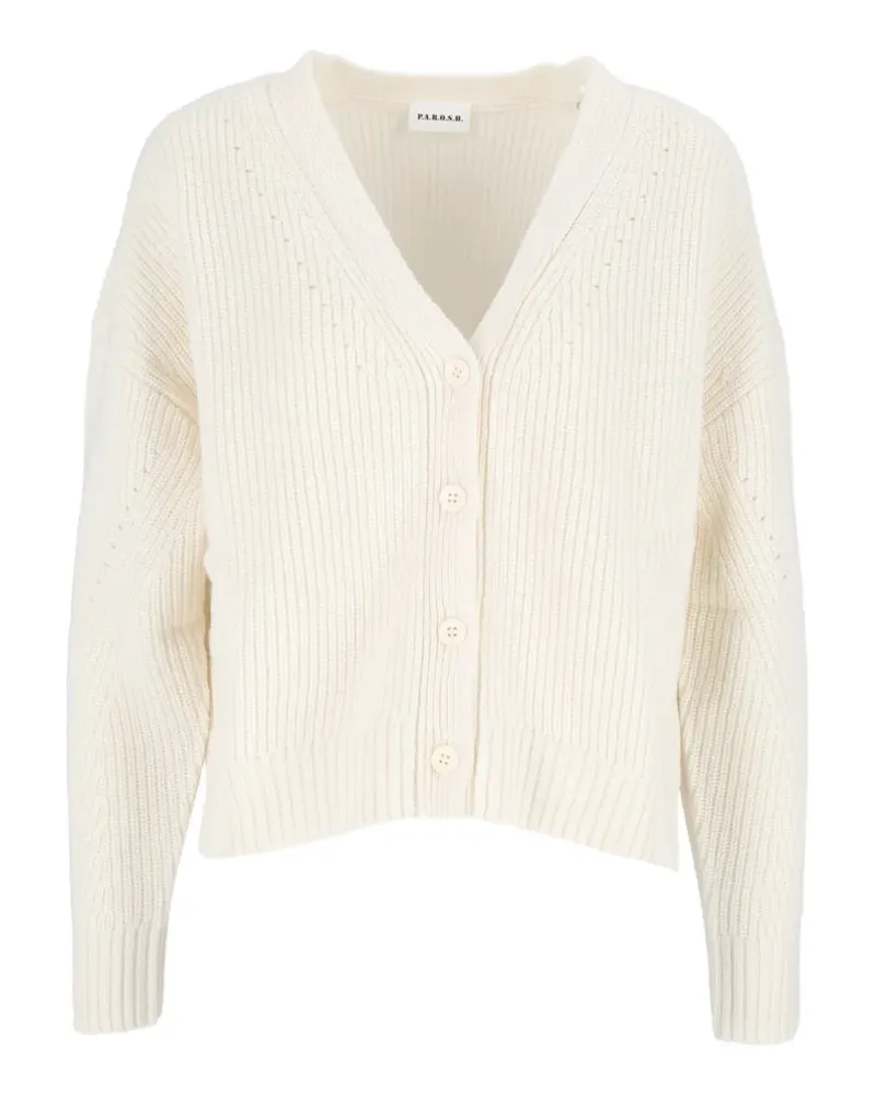P.A.R.O.S.H. P.A.R.O H. Gerippter Cardigan mit V-Ausschnitt - Nude Nude