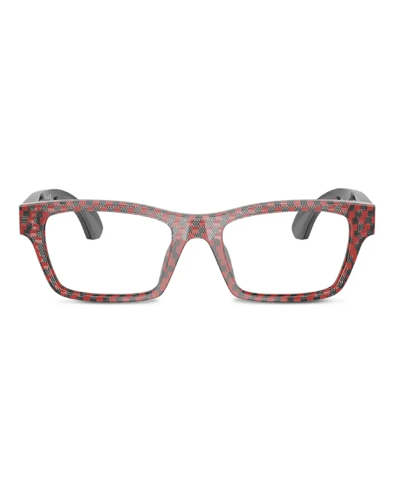 Alain Mikli Eckige Brille mit Karomuster - Rot Rot