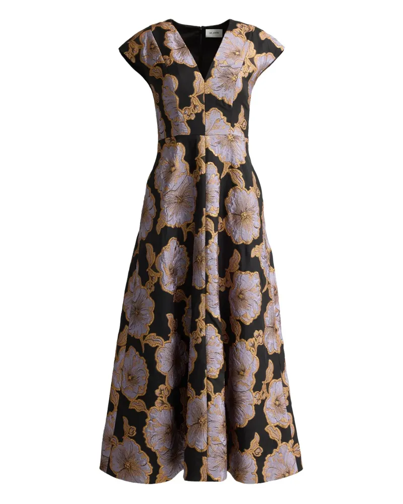 ST. JOHN Jacquard-Kleid mit Blumenmuster - Schwarz Schwarz