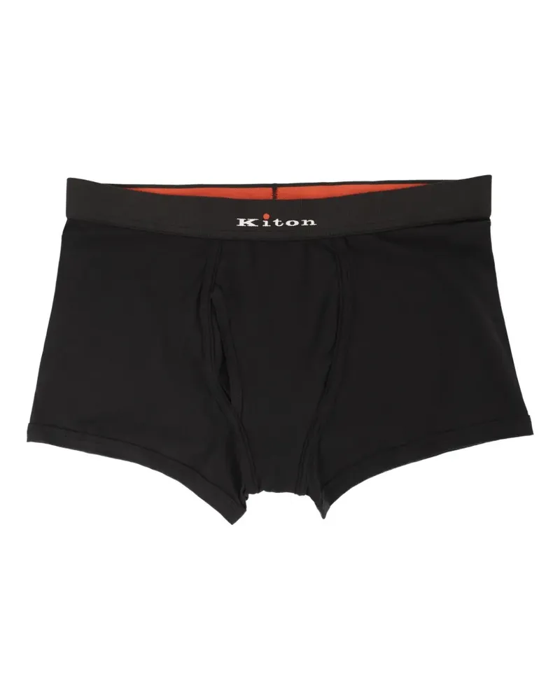 Kiton Boxershorts mit Logo - Schwarz Schwarz