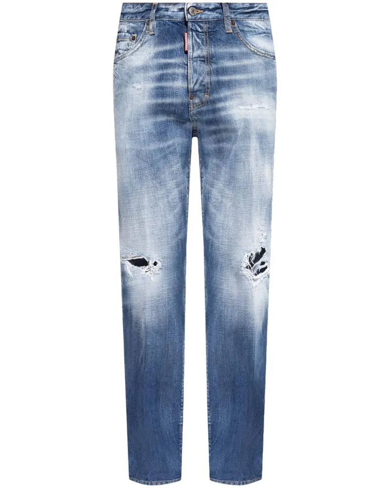 Dsquared2 Gerade Jeans im Distressed-Look - Blau Blau