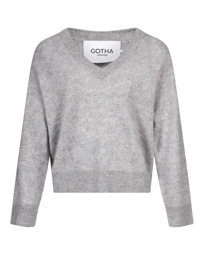 Gotha Bethan Pullover mit V-Ausschnitt und Raglanärmeln - Grau Grau