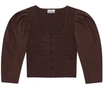 Gesmokte Popeline-Bluse aus Bio-Baumwolle