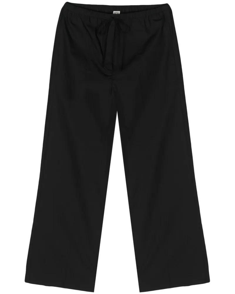 Totême Halbhohe Straight-Leg-Hose - Schwarz Schwarz