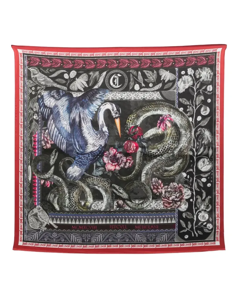 Just Cavalli Schal mit Print - Schwarz Schwarz