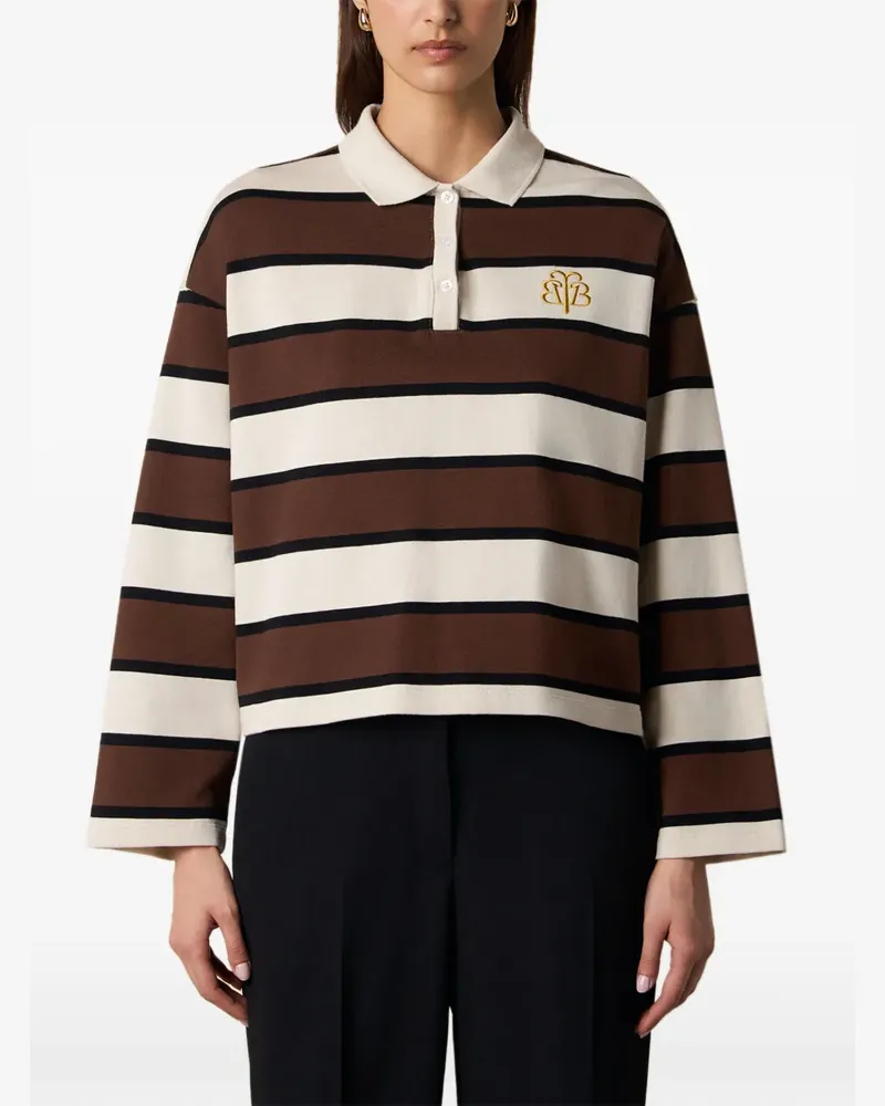 Brooks Brothers logo-embroidered striped polo shirt - Braun Braun