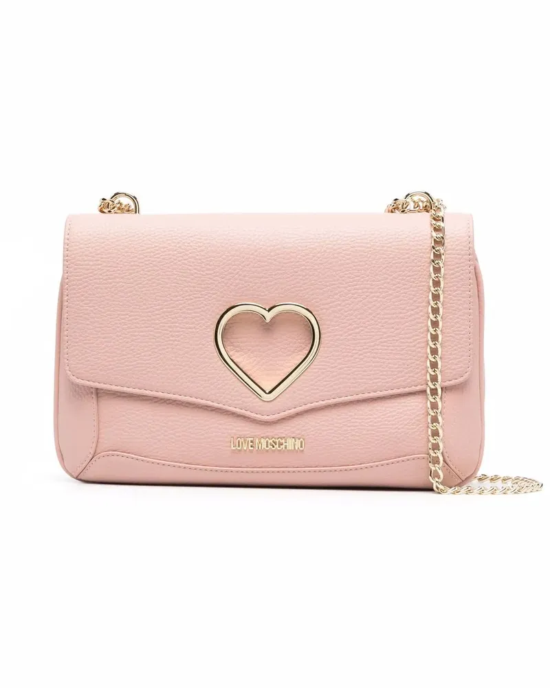 Moschino Schultertasche mit Logo-Schild - Rosa Rosa