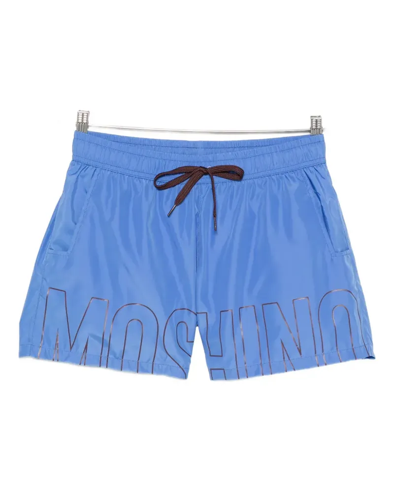 Moschino logo-print drawstring swim shorts - Blau Blau