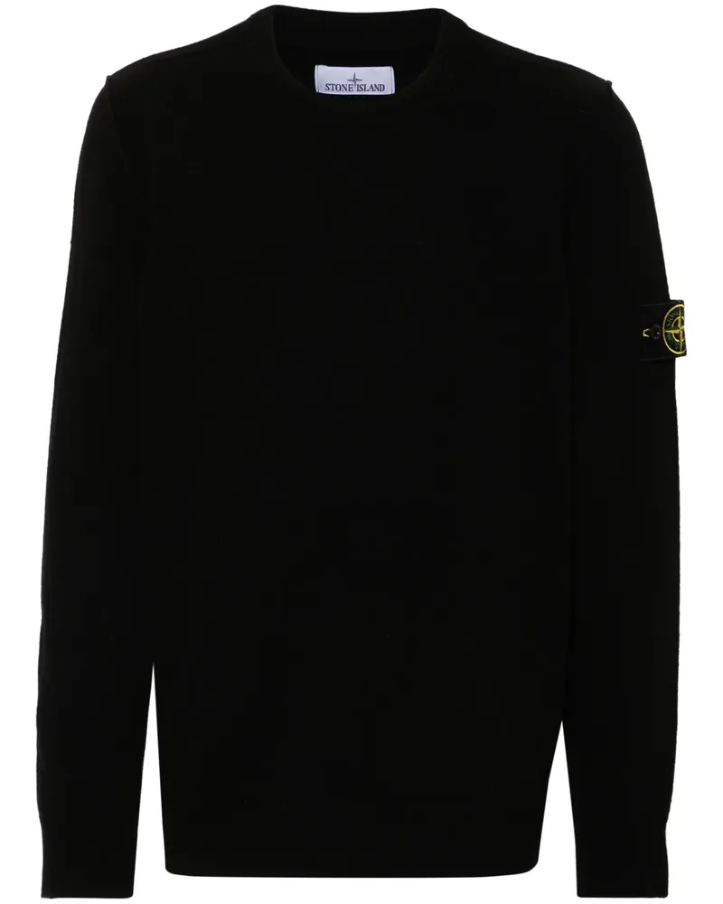 Stone Island Pullover mit Kompass-Patch - Schwarz Schwarz