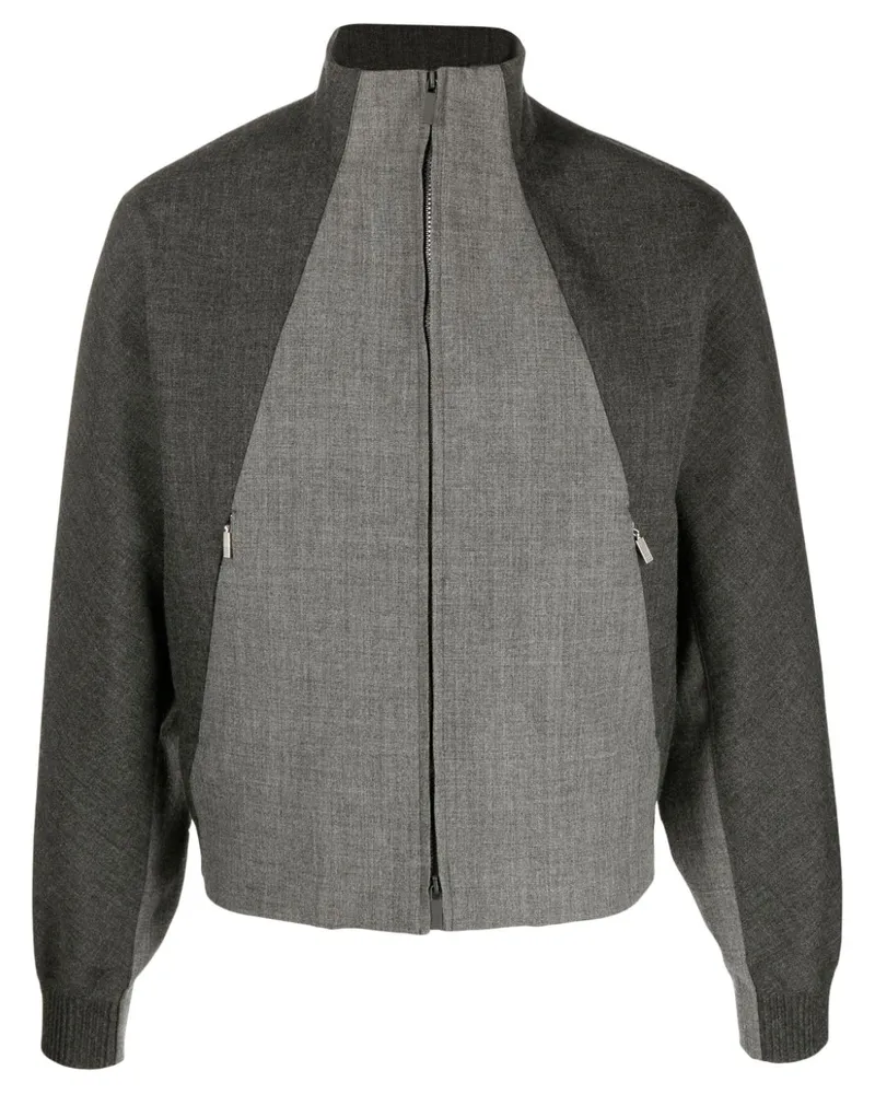 Thom Browne Jacke mit Einsätzen aus Schurwolle - Grau Grau