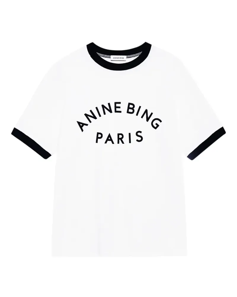 Anine Bing contrast-trim T-shirt - Weiß Weiß