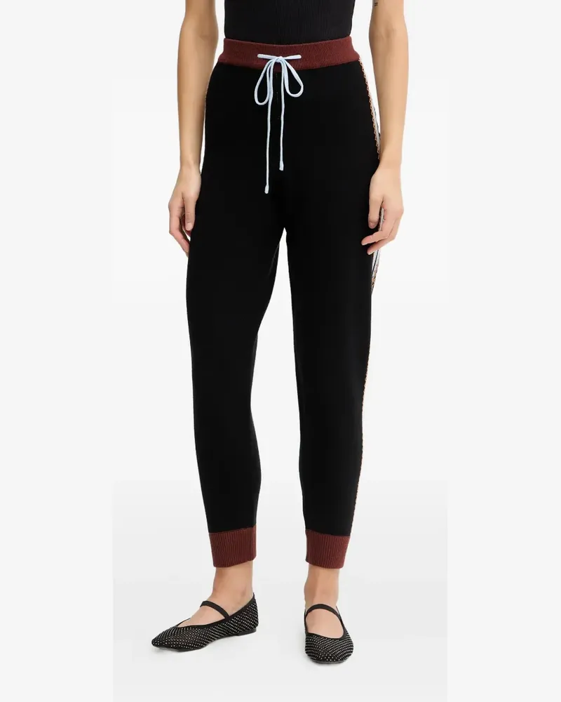 Never Fully Dressed drawstring palm tree track pants - Schwarz Schwarz