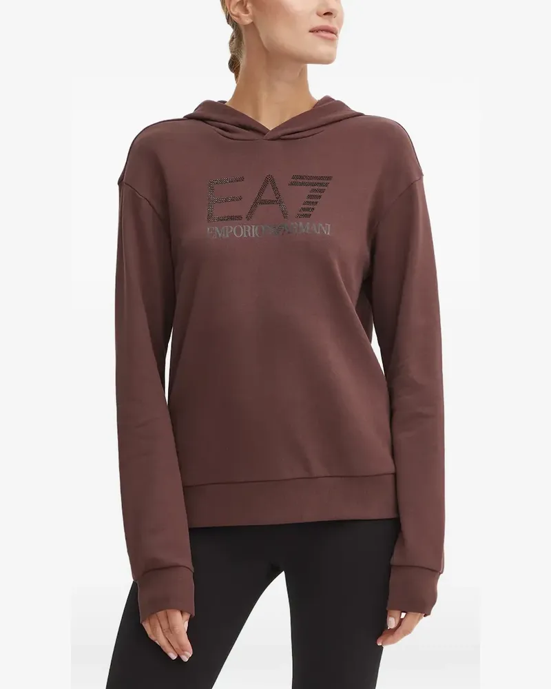 EA7 logo hoodie - Braun Braun