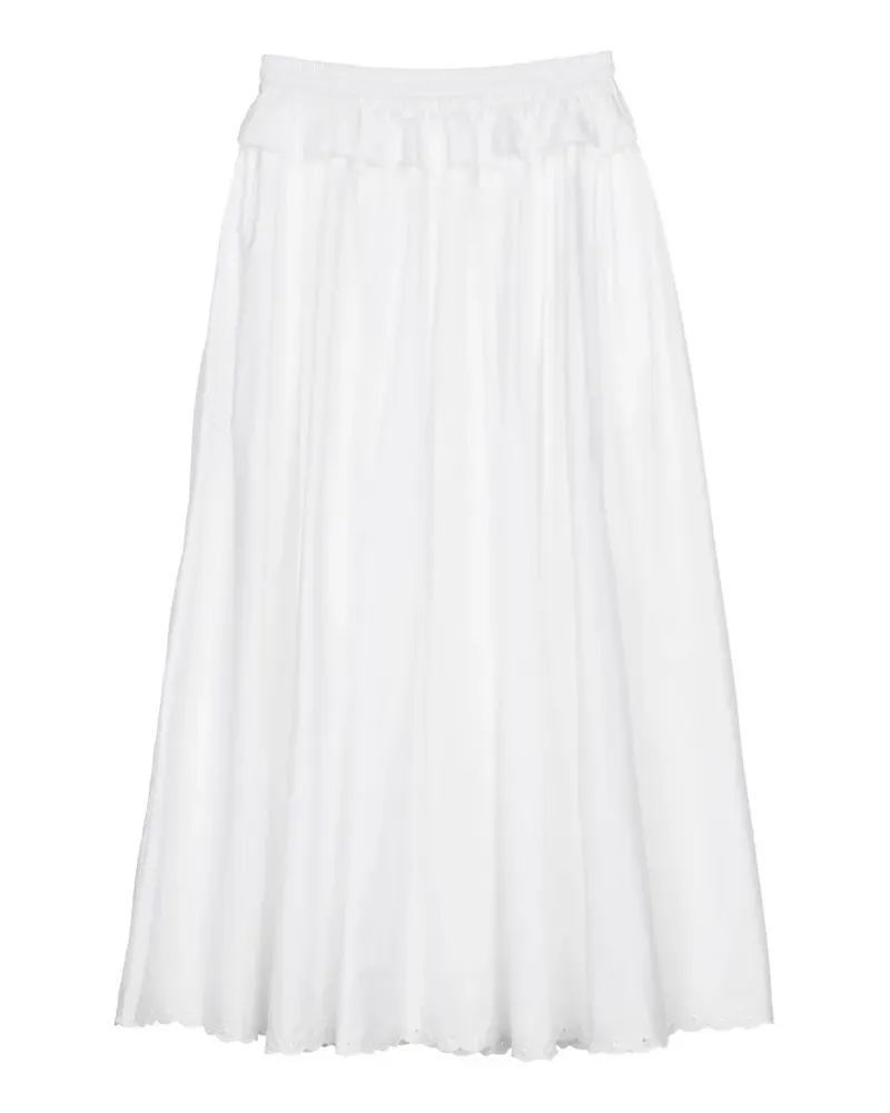 Cecilie Bahnsen ruffled broderie-anglaise midi skirt - Weiß Weiß
