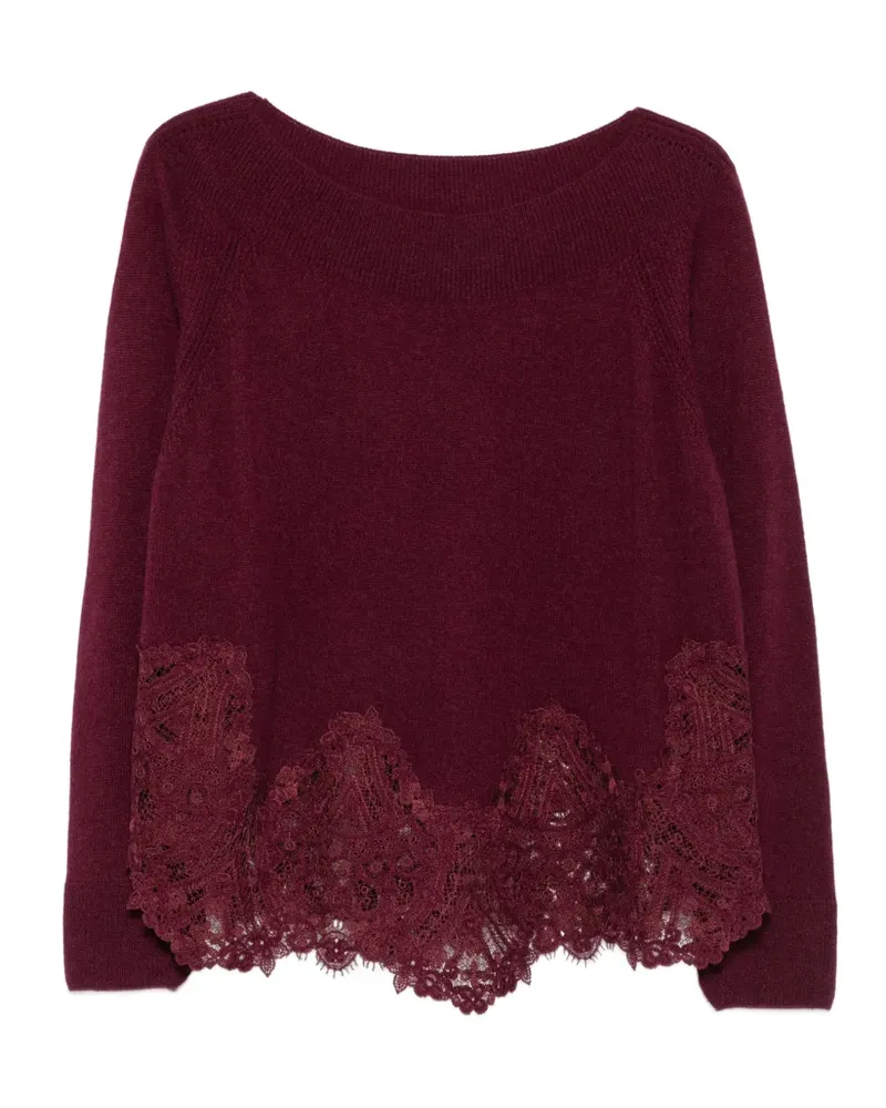 Ermanno Scervino Pullover mit U-Boot-Ausschnitt - Rot Rot