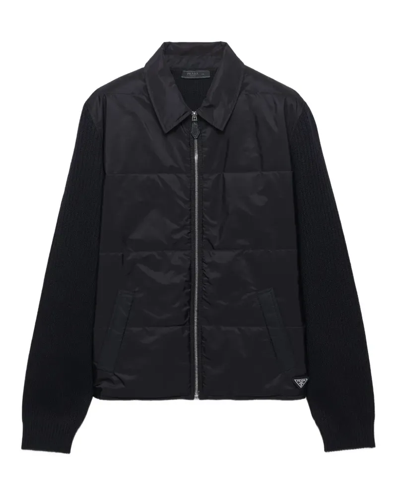 Prada wool and Re-Nylon gabardine cardigan - Schwarz Schwarz