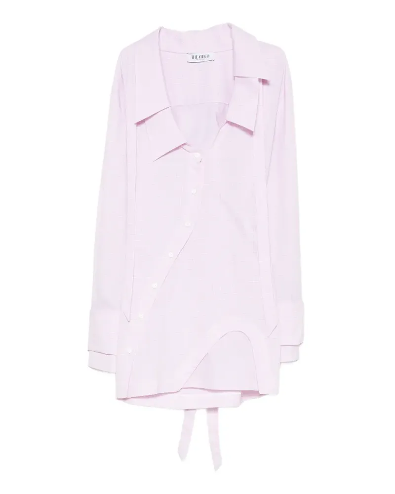 ATTICO check-pattern asymmetric-button mini dress - Rosa Rosa