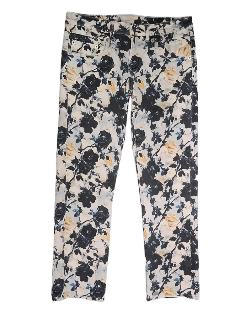 R13 floral-pattern trousers - Weiß Weiß