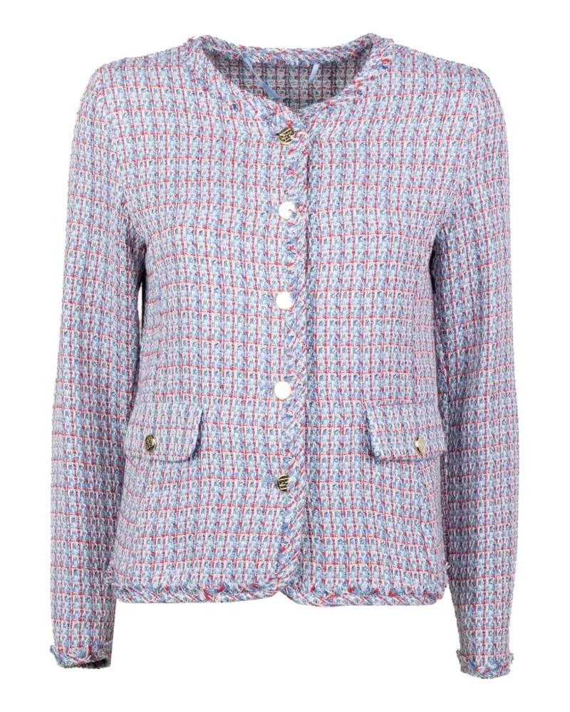 MARELLA Emme Tweed-Jacke mit ausgefransten Kanten - Blau Blau
