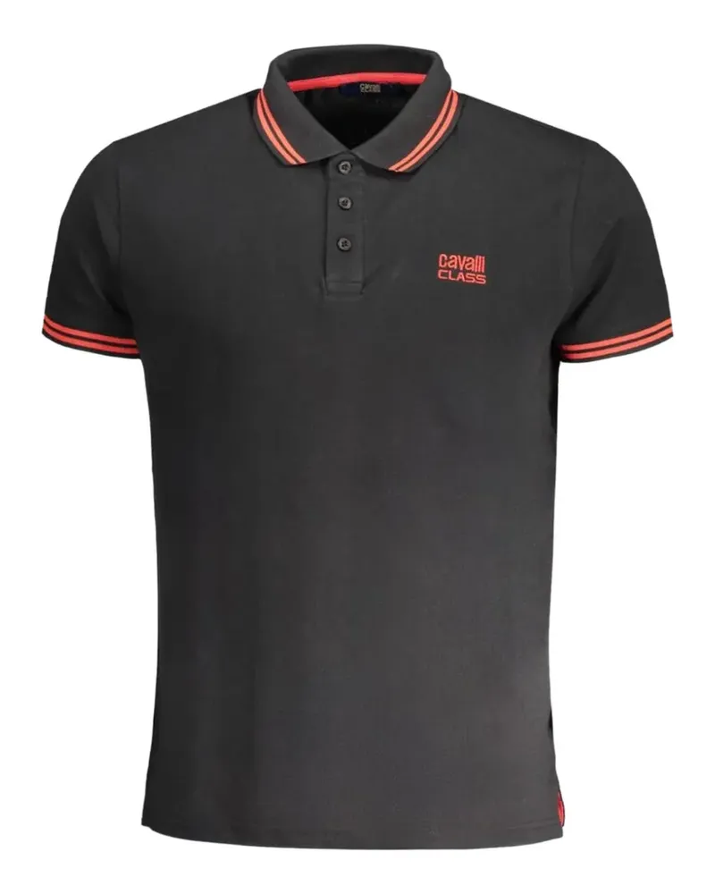 Roberto Cavalli embroidered-logo polo shirt - Schwarz Schwarz