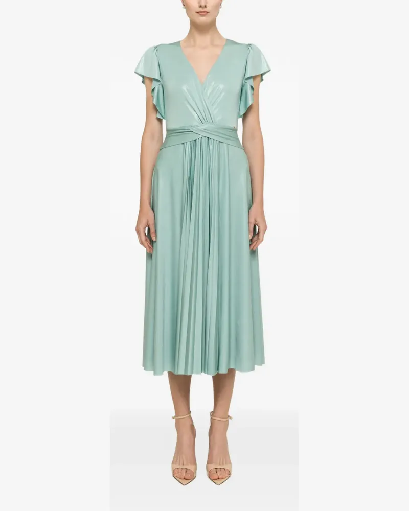 NISSA Gerüschtes Midikleid mit Glanzoptik - Grün Grün