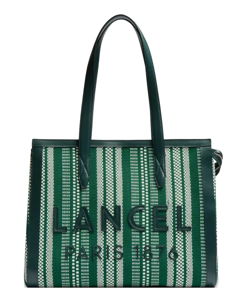 Lancel large striped zip tote bag - Grün Grün