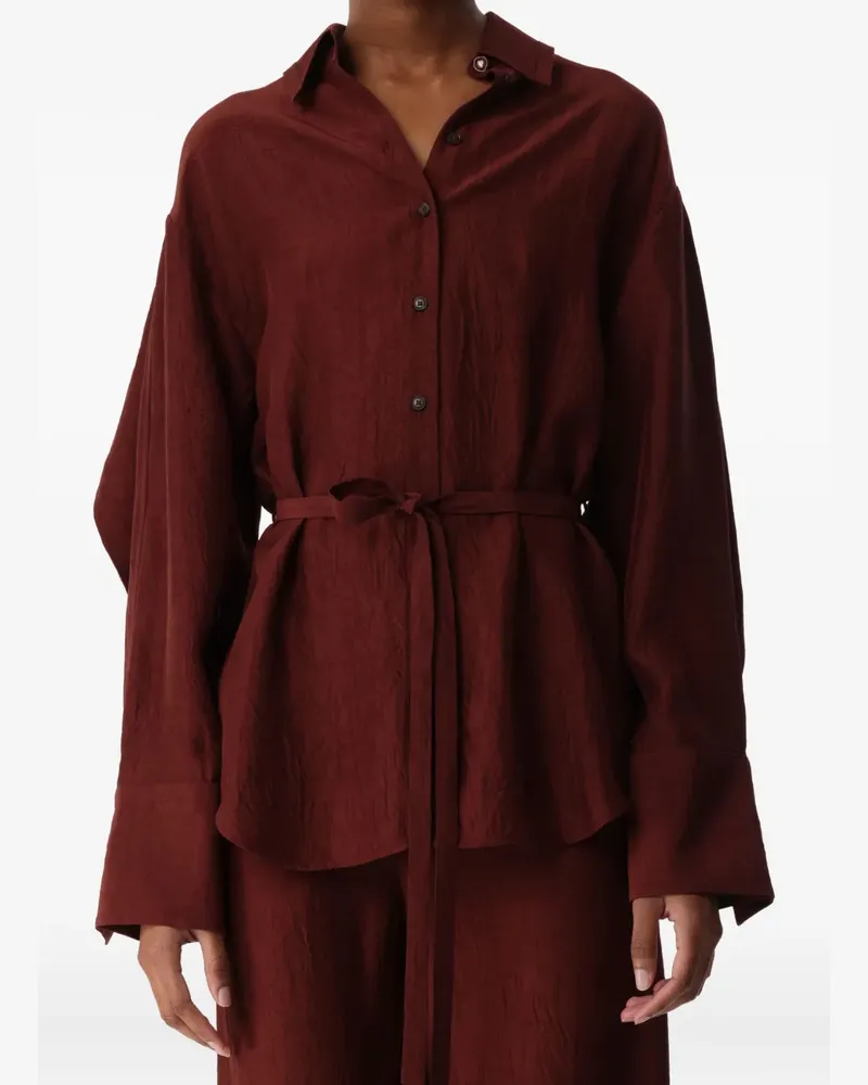 Jason Wu crinkled-effect belt-detail shirt - Rot Rot