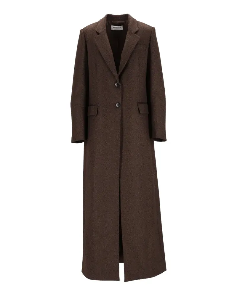 Al Duca D’Aosta 1902 herringbone-pattern single-breasted coat - Braun Braun