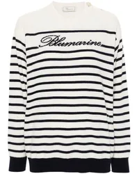 Blumarine Pullover mit Logo-Intarsie Nude