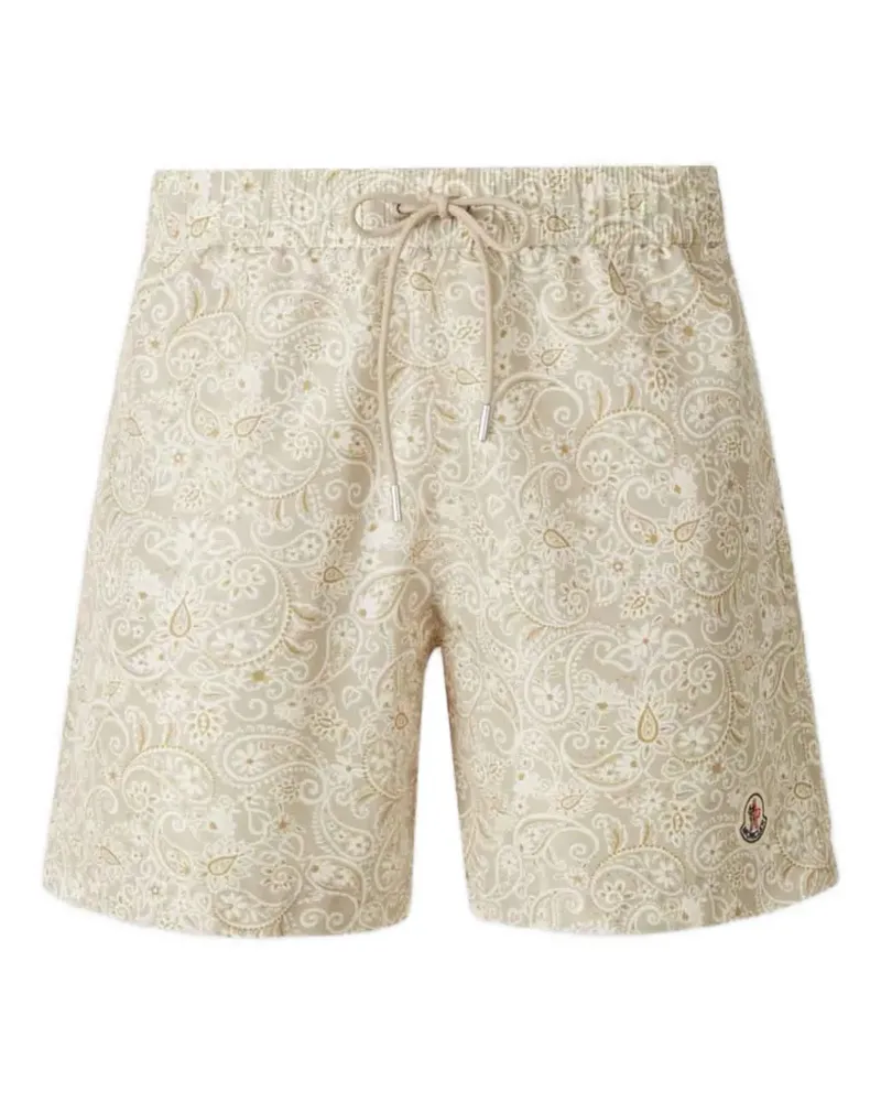 Moncler Badeshorts mit Paisley-Tasche - Nude Nude