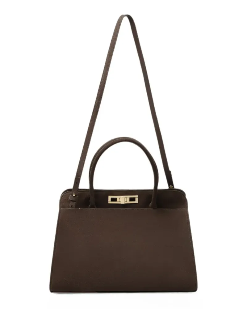 Fabiana Filippi large suede twist-lock tote bag - Braun Braun