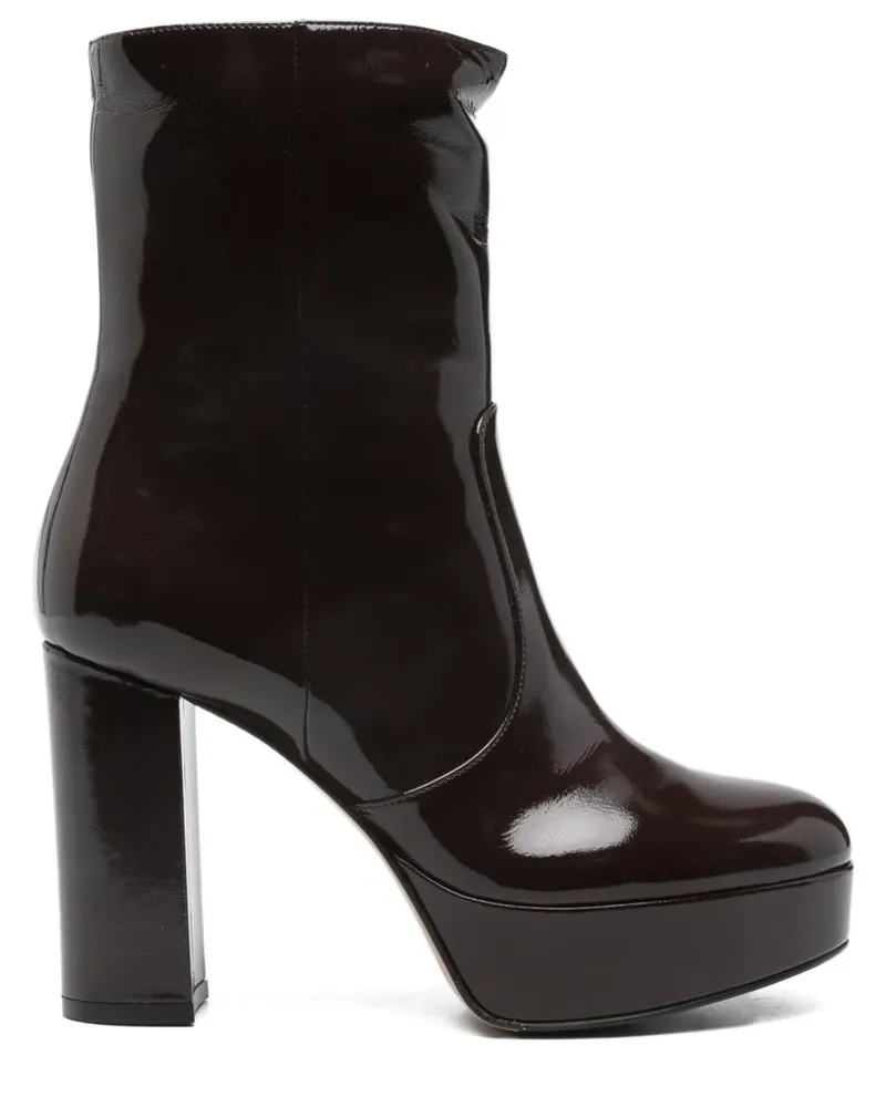 Gianvito Rossi platform leather boots - Braun Braun