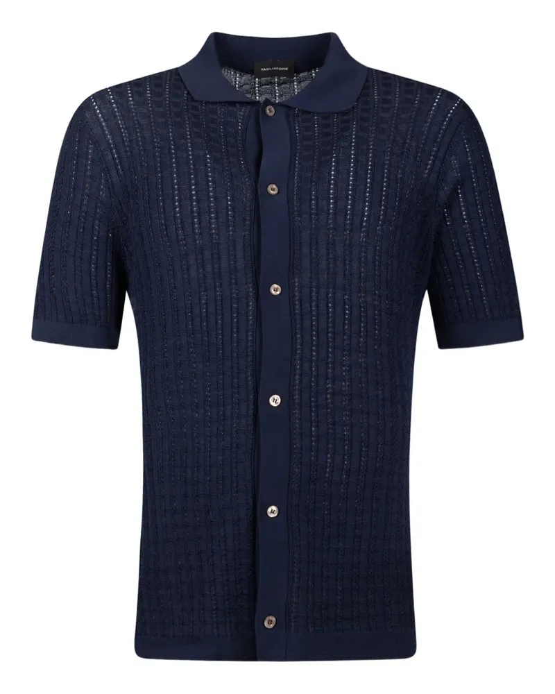 Tagliatore Gestricktes Hemd mit Streifen - Blau Blau