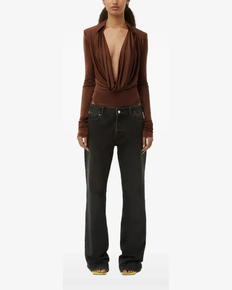 GAUGE81 draped V-neck bodysuit - Braun Braun