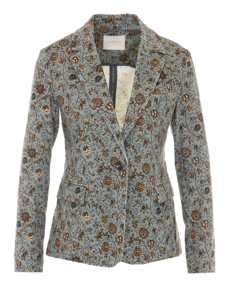 CIRCOLO 1901 floral-print corduroy jacket - Blau Blau
