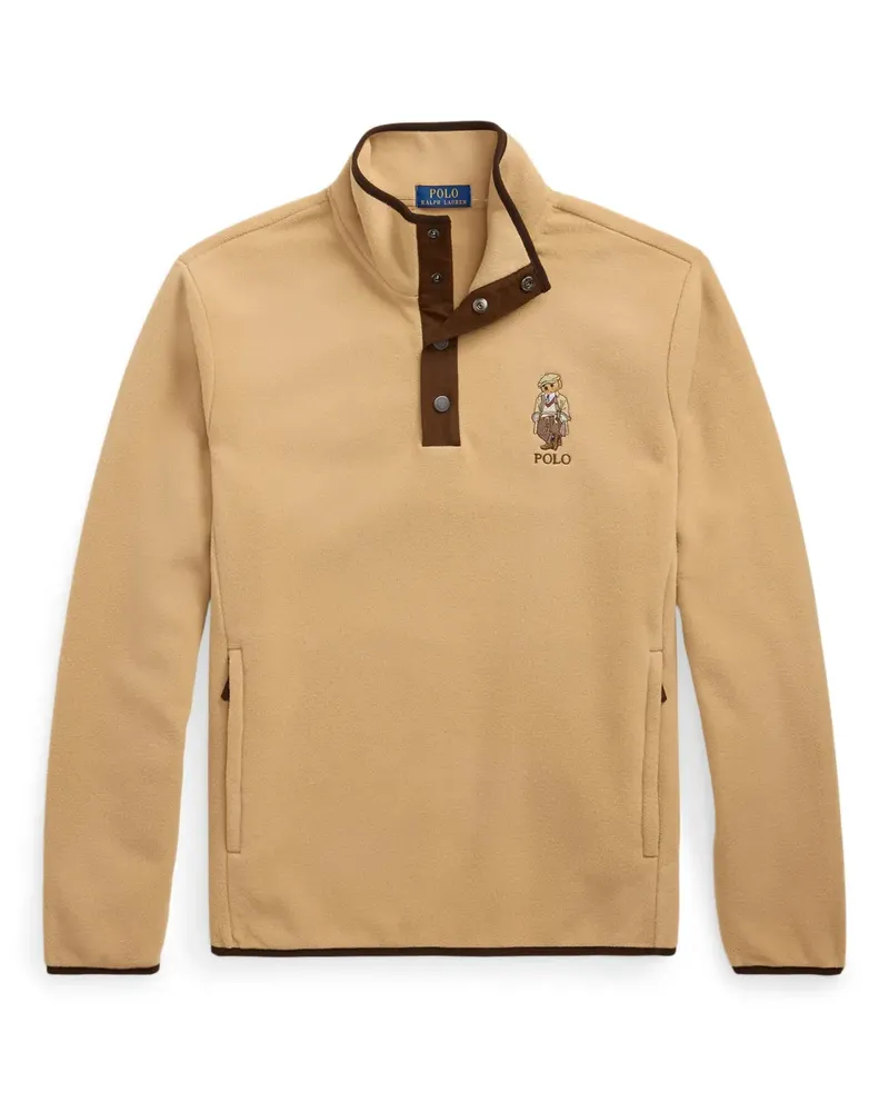 Ralph Lauren Polo Bear Sweatshirt mit kurzem Reißverschluss - Nude Nude