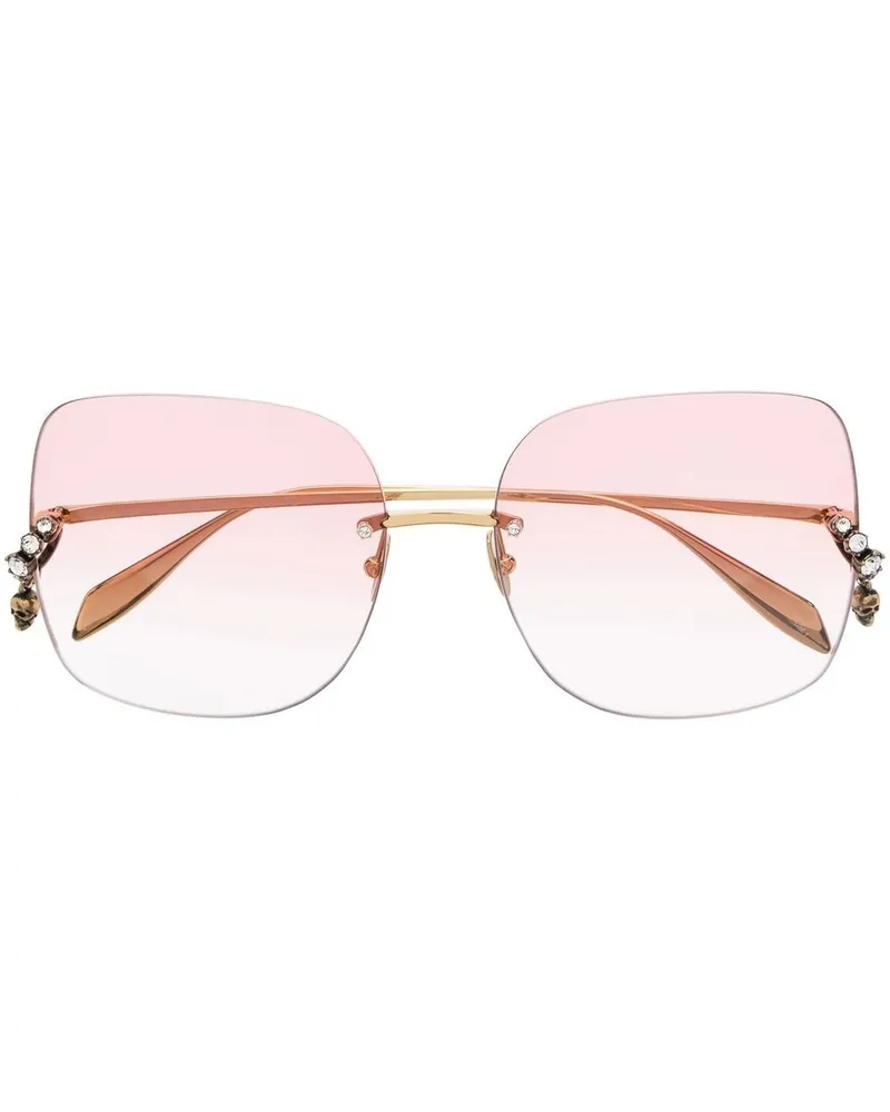 Alexander McQueen Eckige Sonnenbrille Gold