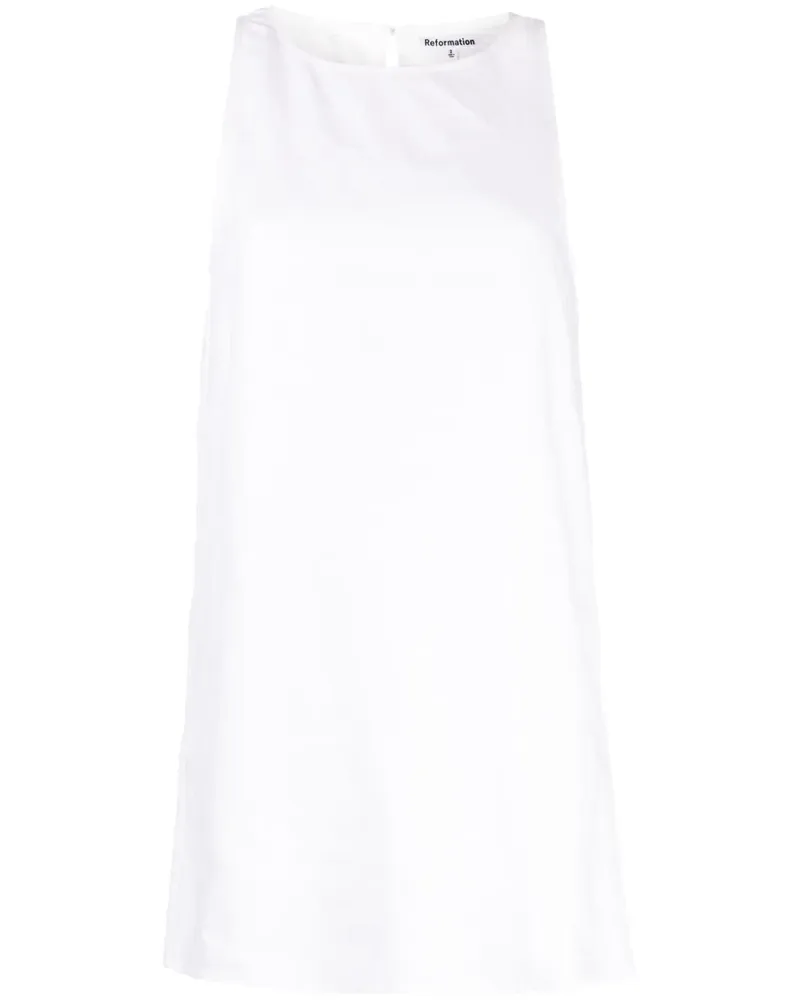 Reformation Minikleid aus Leinen - Weiß Weiß