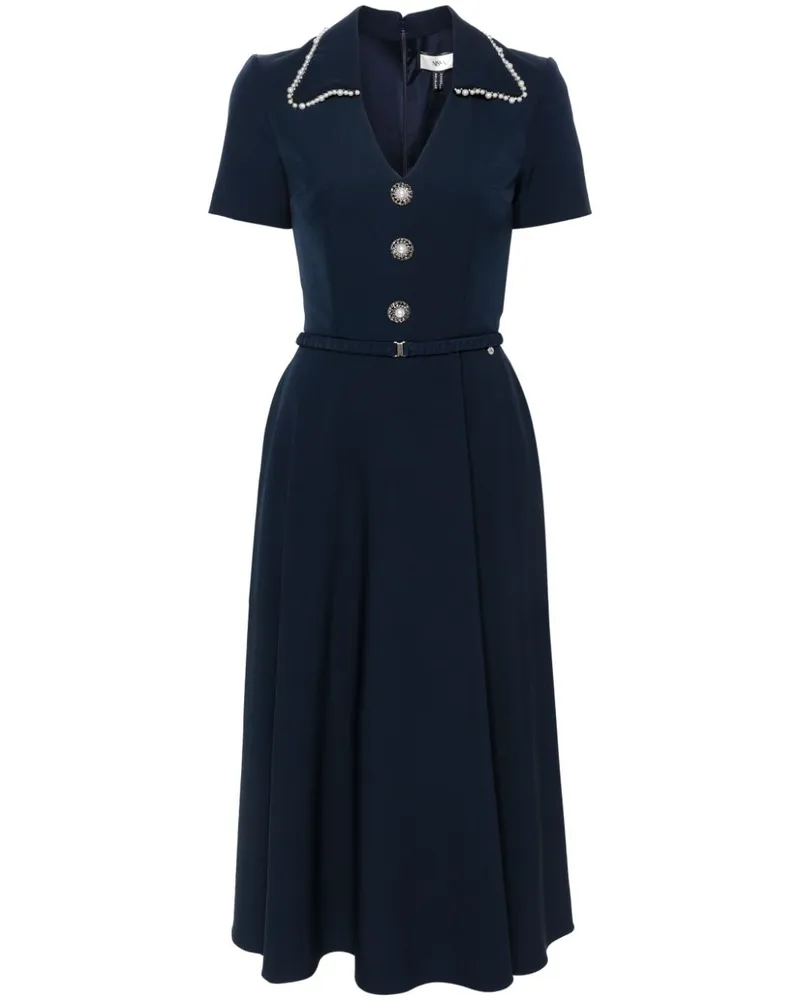 NISSA Midkleid mit Gürtel - Blau Blau